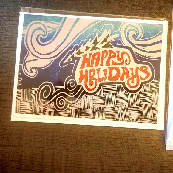 Happy Holidays Car 5"x7" Greeting Cards Set of 6 Acid Free Card Stock Art Print - Picture 6 of 7